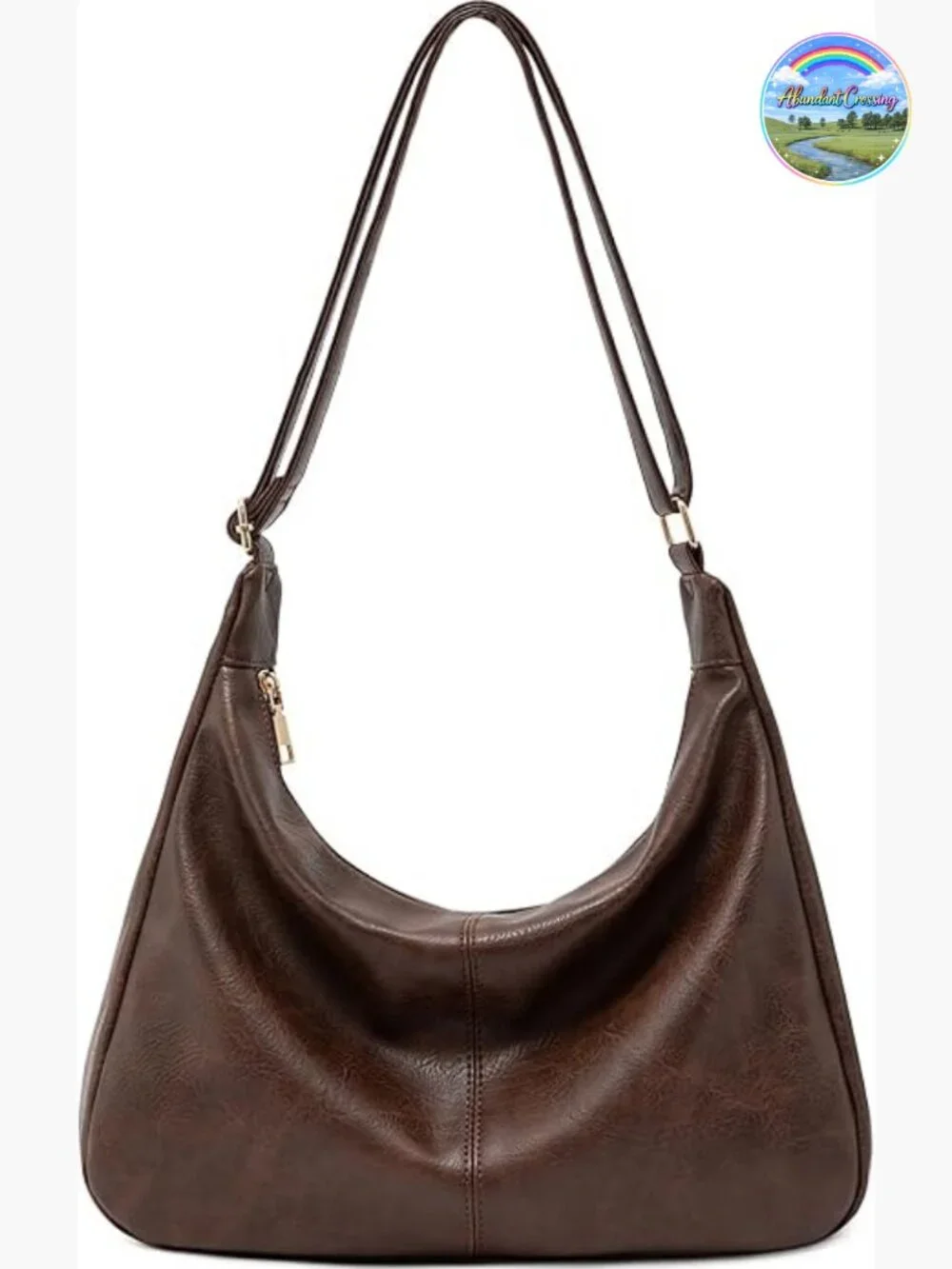 Vegan Leather Slouchy Hobo Bag Shoulder Tote Crossbody Purse